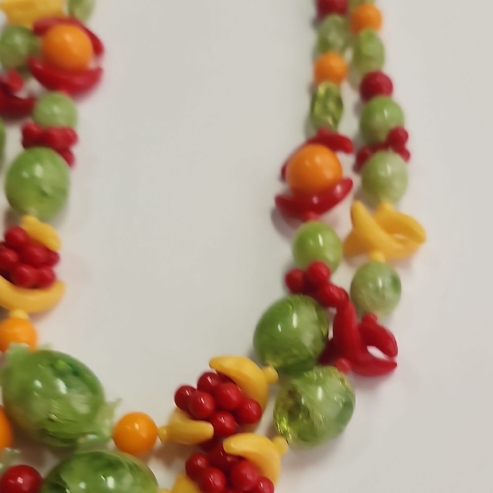 Vintage Fruit Salad Lucite Necklace - Picture 6 of 7